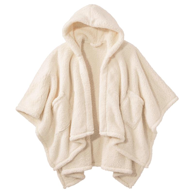 Women's Oversized Hood Double Sherpa Cape Wrap