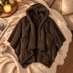 Women's Oversized Hood Double Sherpa Cape Wrap