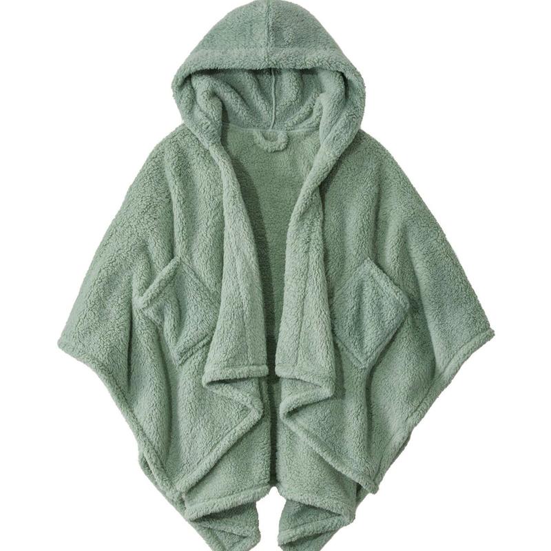 Women's Oversized Hood Double Sherpa Cape Wrap