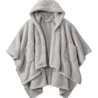 Women's Oversized Hood Double Sherpa Cape Wrap