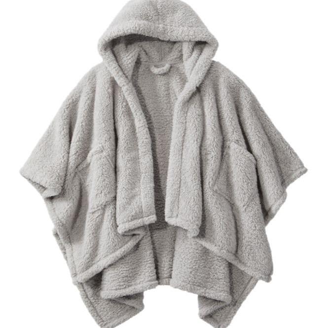 Women's Oversized Hood Double Sherpa Cape Wrap