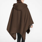 Women's Oversized Hood Double Sherpa Cape Wrap